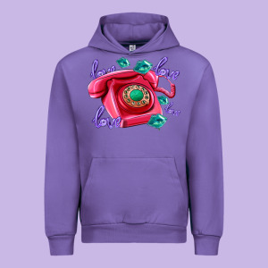 Love Balloons And Pink Valentines Telephone Urban Hoodie Designed By Adodesignshop