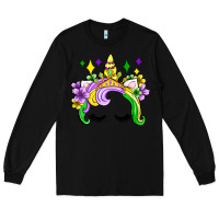 Black unicorn mardi gras olivia Long Sleeve Tee - OliviaCreatesArt