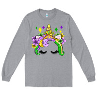 Heather Grey unicorn mardi gras olivia Long Sleeve Tee - OliviaCreatesArt