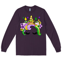 Plum unicorn mardi gras olivia Long Sleeve Tee - OliviaCreatesArt