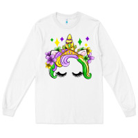 White unicorn mardi gras olivia Long Sleeve Tee - OliviaCreatesArt