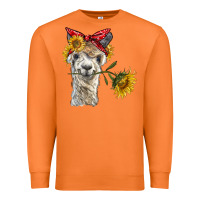 Carrot alpaca with sunflowers and bandana Premium Sweatshirt - BarkalooDesign