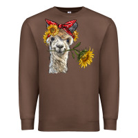 Chestnut alpaca with sunflowers and bandana Premium Sweatshirt - BarkalooDesign