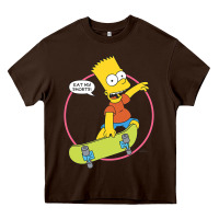 Chocolate Brown The Simpsons Bart Simpson Eat My Shorts Heavy Core Tee - longCreatives