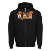 Black fall gnomes pumpkin sunflowers Zipper Hoodie - Artiststas
