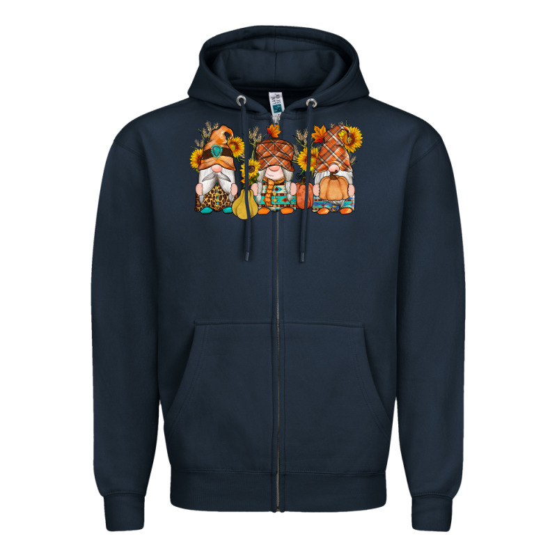 Fall Gnomes Pumpkin Sunflowers Zipper Hoodie by Artiststas | Teevron