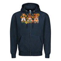 Navy fall gnomes pumpkin sunflowers Zipper Hoodie - Artiststas