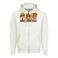 Oatmeal Heather fall gnomes pumpkin sunflowers Zipper Hoodie - Artiststas