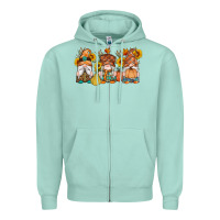 Seafoam fall gnomes pumpkin sunflowers Zipper Hoodie - Artiststas