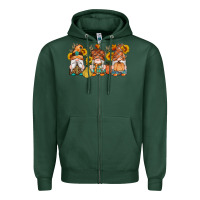 Sports Green fall gnomes pumpkin sunflowers Zipper Hoodie - Artiststas