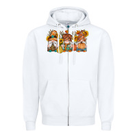 White fall gnomes pumpkin sunflowers Zipper Hoodie - Artiststas