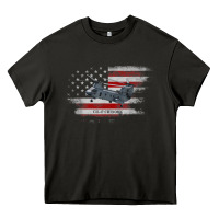 Asphalt CH-47 Chinook Helicopter USA Flag Helicopter Pilot Gifts Heavy Core Tee - longCreatives