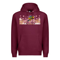 Burgundy I Dig You Valentine 16oz Premium Hoodie - CowhideDigitalArt