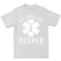 Dove Grey Emt, Ems And Paramedic We Race the Reaper Premium Tee - longCreatives