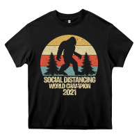 Black Bigfoot Social Distancing World Champion Heavy Core Tee - Bettercallsaul