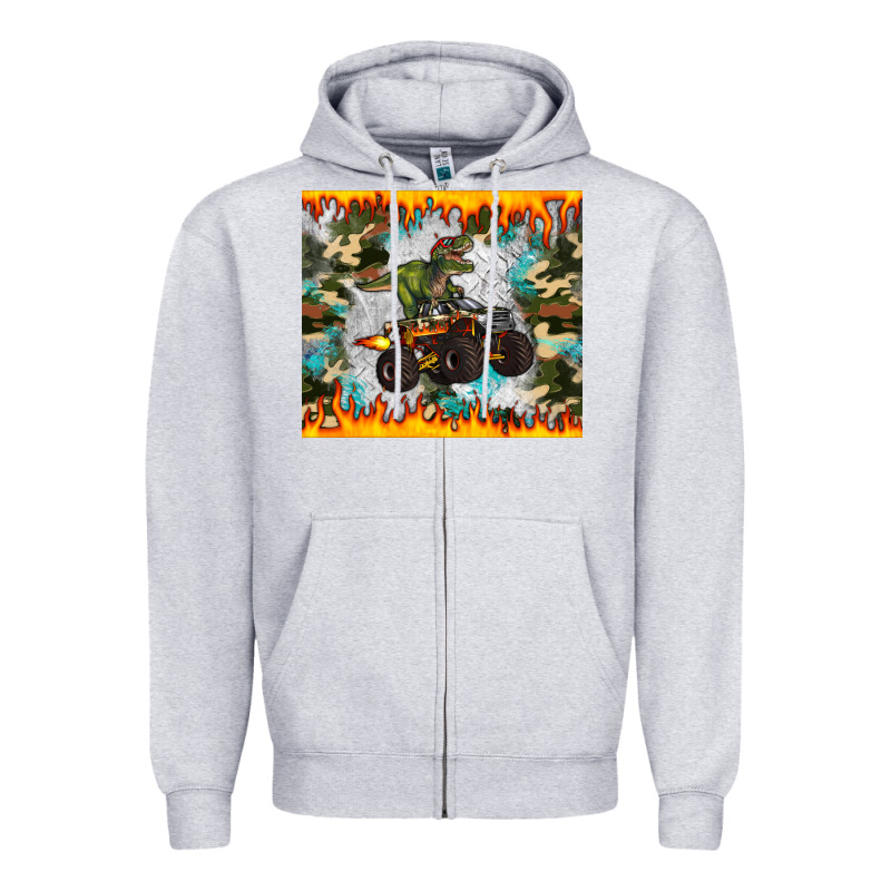 Monster Truck Dinosaur T Rex Tumbler Zipper Hoodie by Artiststas | Teevron