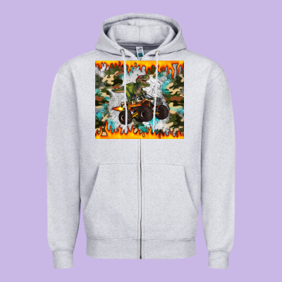 Monster Truck Dinosaur T Rex Tumbler Zipper Hoodie Designed By Artiststas