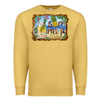 Antique Gold summer time pineapple and  beach Premium Sweatshirt - BarkalooDesign