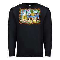Black summer time pineapple and  beach Premium Sweatshirt - BarkalooDesign