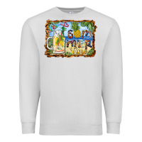 Dove Grey summer time pineapple and  beach Premium Sweatshirt - BarkalooDesign