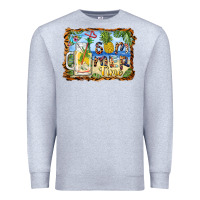 Heather Grey summer time pineapple and  beach Premium Sweatshirt - BarkalooDesign