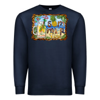 Navy summer time pineapple and  beach Premium Sweatshirt - BarkalooDesign