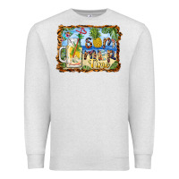 Oatmeal Heather summer time pineapple and  beach Premium Sweatshirt - BarkalooDesign