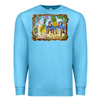 Ocean Blue summer time pineapple and  beach Premium Sweatshirt - BarkalooDesign