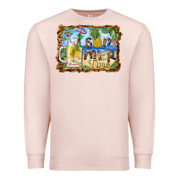 Pale Pink summer time pineapple and  beach Premium Sweatshirt - BarkalooDesign