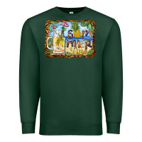 Sports Green summer time pineapple and  beach Premium Sweatshirt - BarkalooDesign