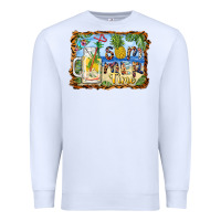 White summer time pineapple and  beach Premium Sweatshirt - BarkalooDesign
