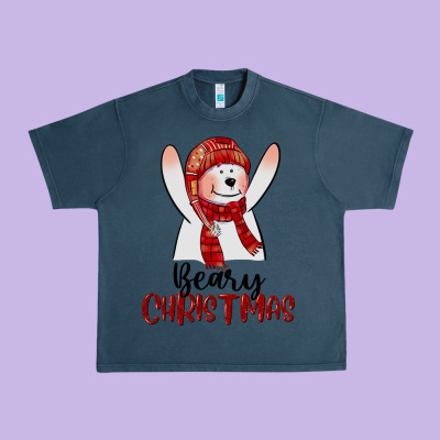 Beary Christmas Urban Heavy Tee Designed By Cowgirlartshop