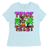 Baby Blue Trick Rawr Treat Ladies Tee - texasbilliewilder