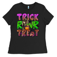 Black Trick Rawr Treat Ladies Tee - texasbilliewilder