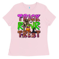 Bubblegum Pink Trick Rawr Treat Ladies Tee - texasbilliewilder