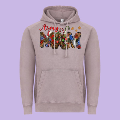 Christmas Army Mom Mother's Day Vintage Hoodie Designed By Howdyjamesfarm