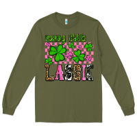 Army Green St. Patrick's Day Sassy little lassie Long Sleeve Tee - OliviaCreatesArt