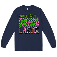 Navy St. Patrick's Day Sassy little lassie Long Sleeve Tee - OliviaCreatesArt