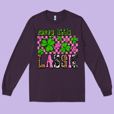 St. Patrick's Day Sassy Little Lassie Long Sleeve Tee Designed By Oliviacreatesart