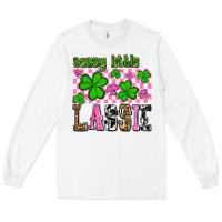 White St. Patrick's Day Sassy little lassie Long Sleeve Tee - OliviaCreatesArt