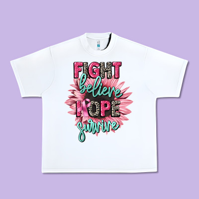 Fight Believe Hope Survive Cancer Awareness Urban Heavy Tee Designed By Cowgirlartshop