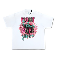 White fight believe hope survive cancer awareness Urban Heavy Tee - CowGirlArtShop