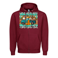 Burgundy western fall truck gnomes tumbler Zipper Hoodie - Artiststas
