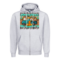 Heather Grey western fall truck gnomes tumbler Zipper Hoodie - Artiststas