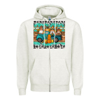 Oatmeal Heather western fall truck gnomes tumbler Zipper Hoodie - Artiststas