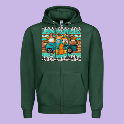 Western Fall Truck Gnomes Tumbler Zipper Hoodie Designed By Artiststas