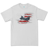 Dove Grey CH-47 Chinook Helicopter USA Flag Helicopter Pilot Gifts Premium Tee - longCreatives