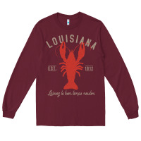 Burgundy Louisiana Crawfish T Laissez le bon temps rouler Long Sleeve Tee - longCreatives