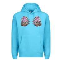 Ocean Blue easter hands skeleton Premium Hoodie - Jasminsmagicworld