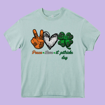 Peace Love St Patrick's Day Heavy Core Tee Designed By Bettercallsaul